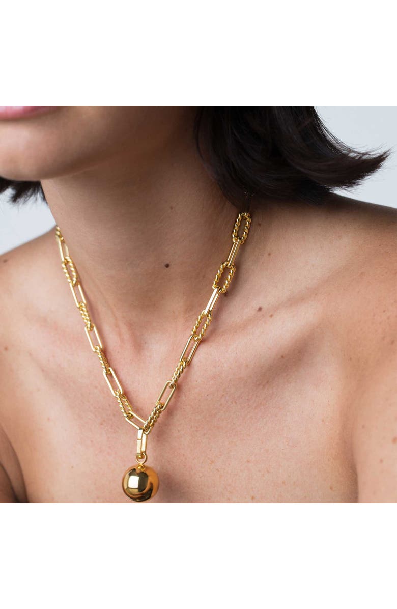 Outofoffice Gold Ball Pendant Necklace, Alternate, color, Gold