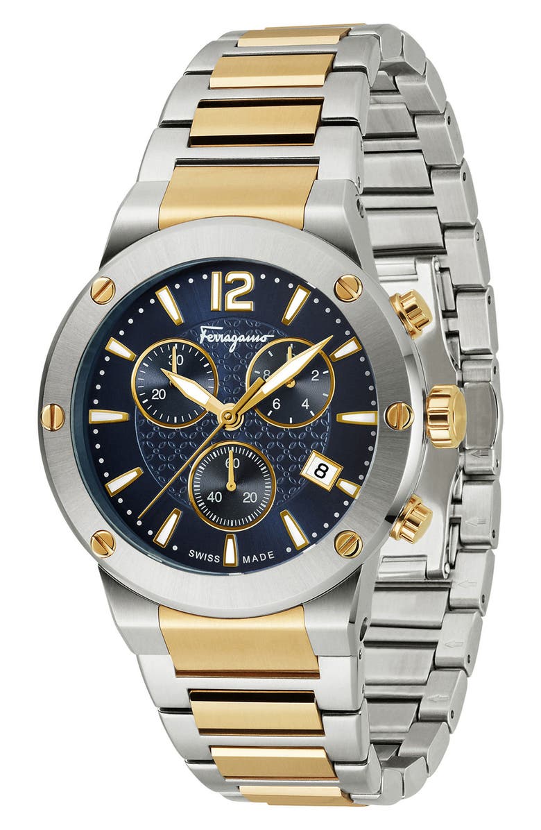 Salvatore Ferragamo F-80 Chronograph Bracelet Watch, 44mm, Alternate, color, 