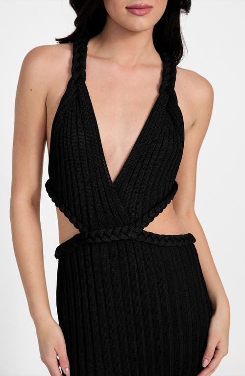 Guess Vanya Rib Braided Trim Cutout Maxi Dress