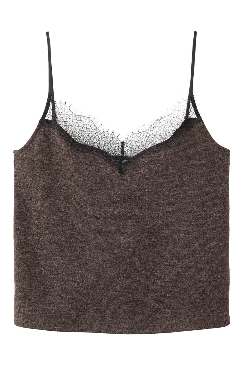 Lace Trim Camisole, Main, color, CHOCOLATE
