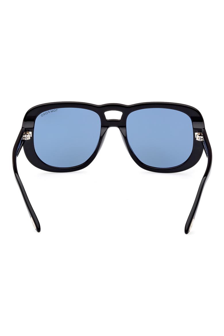 56mm Gradient Aviator Sunglasses, Alternate, color, SHINY BLACK / BLUE