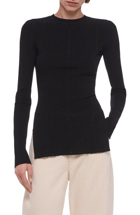 Slit Rib Knit Top