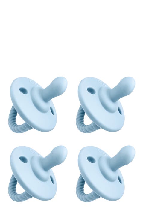 Pacifiers, 4 Pack - Flat,  0 to 18 Months