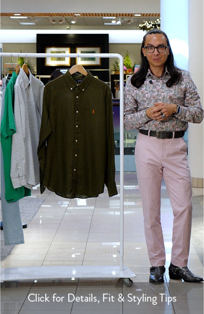 Classic Fit Solid Linen Button-Down Shirt, sales video thumbnail