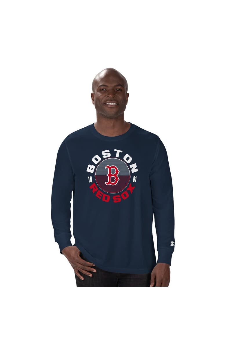 STARTER Men's Starter Navy Boston Red Sox Halftime Long Sleeve T-Shirt, Main, color, Navy