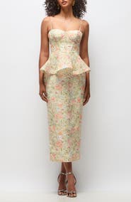 Dessy Collection Saylor Floral Embroidered Peplum Dress
