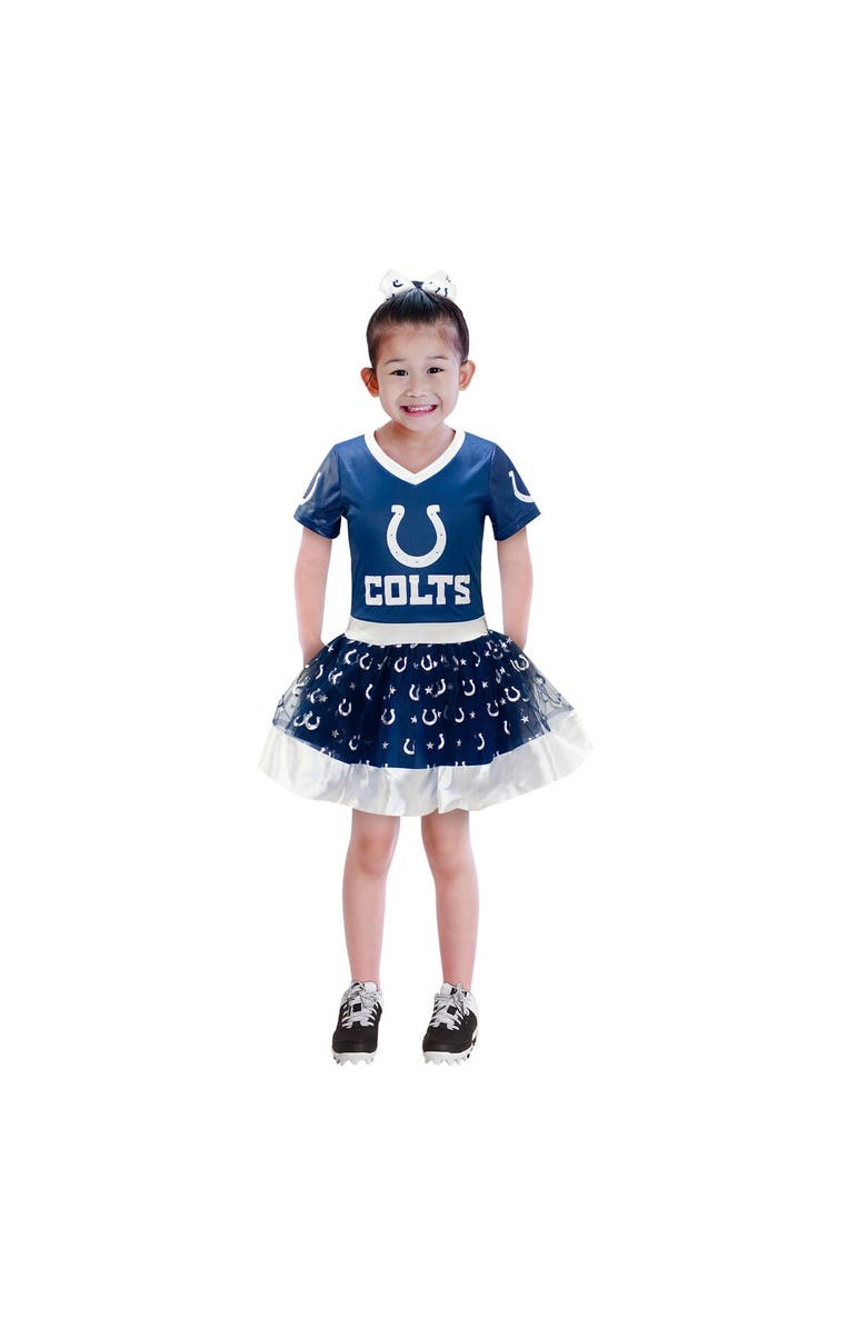 JERRY LEIGH Girls Youth Royal Indianapolis Colts Tutu Tailgate Game Day V-Neck Costume, Main, color, Royal