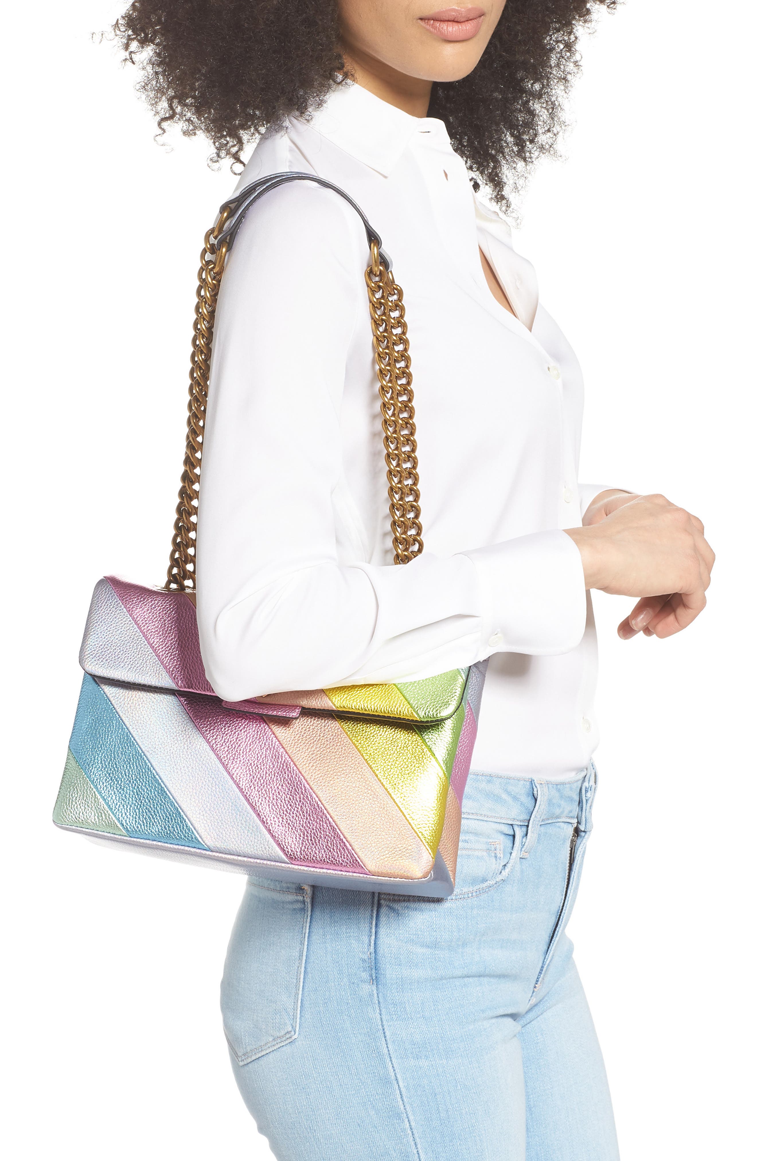 Kensington Leather Shoulder Bag, Alternate, color, LIGHT/ PASTEL BLUE