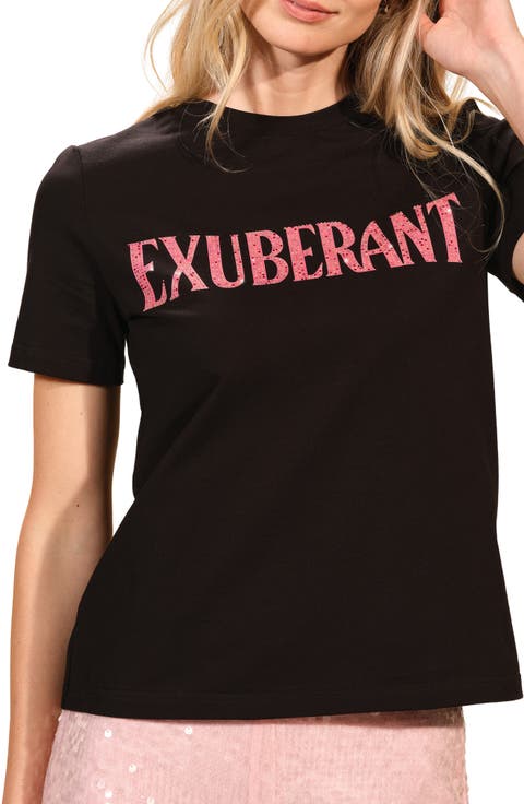 Exuberant Rhinestone Stretch Cotton T-Shirt