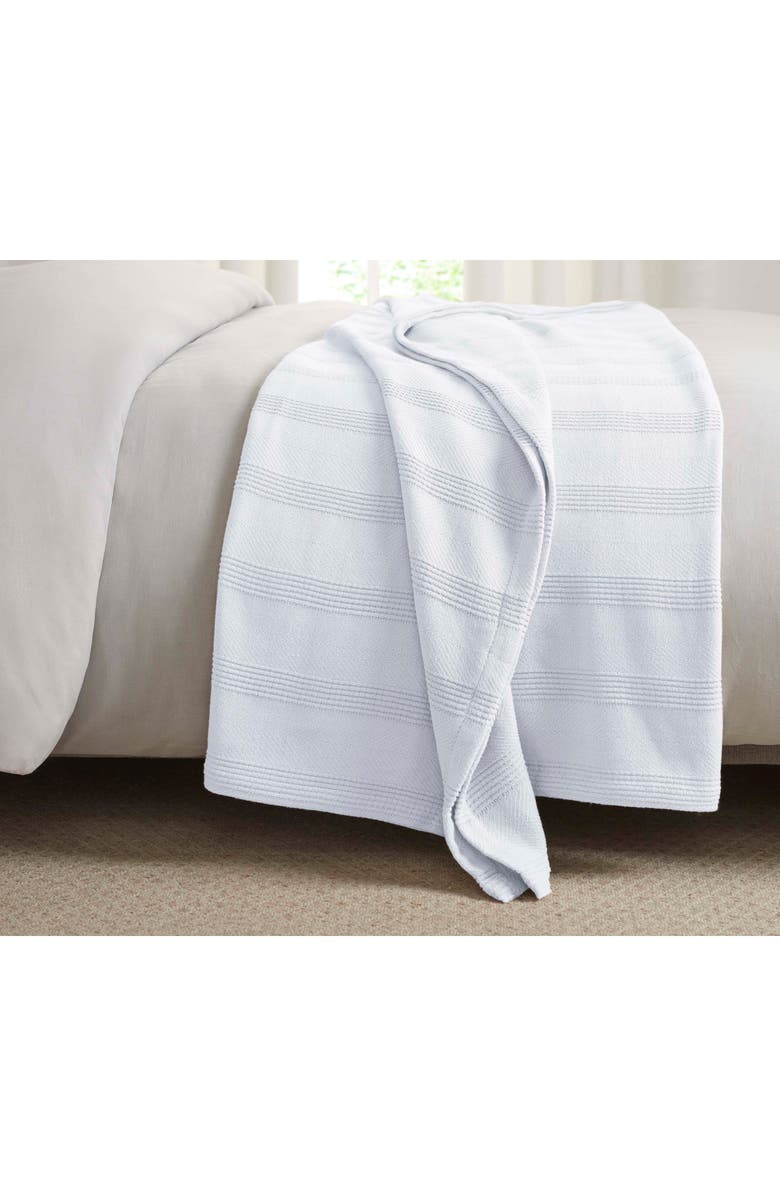 Vellux Textured Cotton Throw Blanket, Alternate, color, White