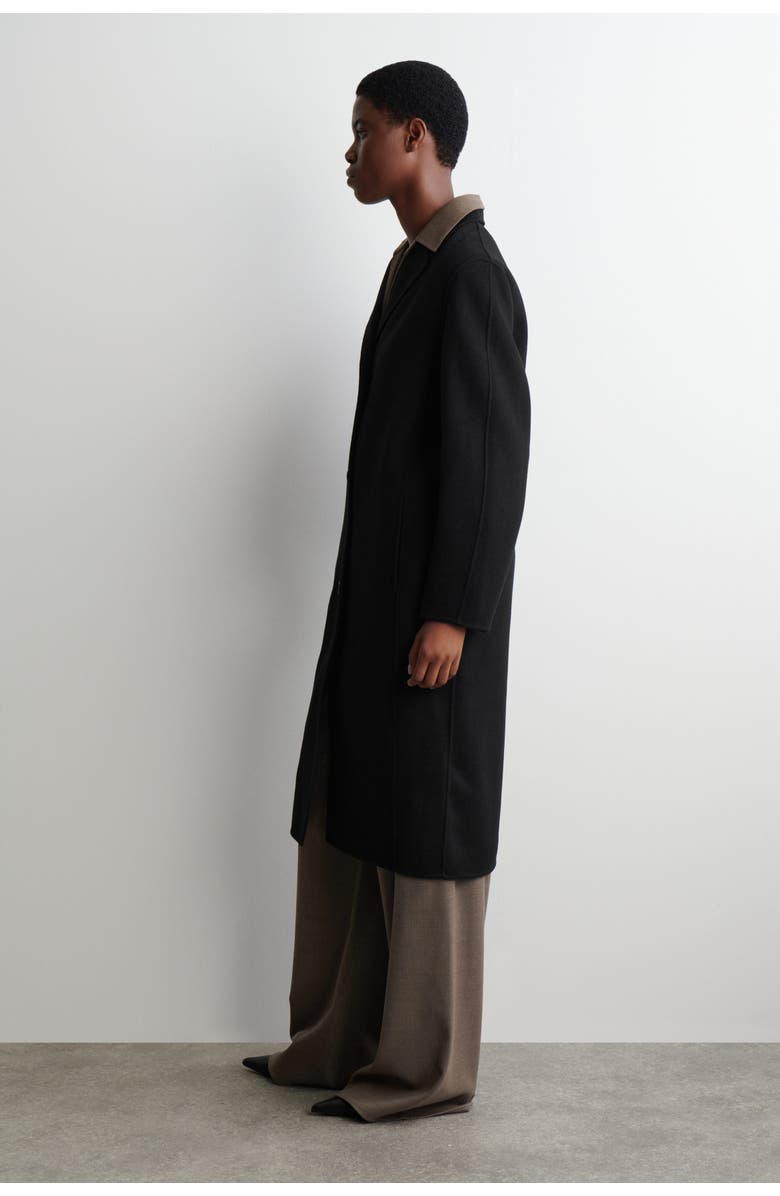 COS Double-Faced Wool Long Coat, Alternate, color, Black
