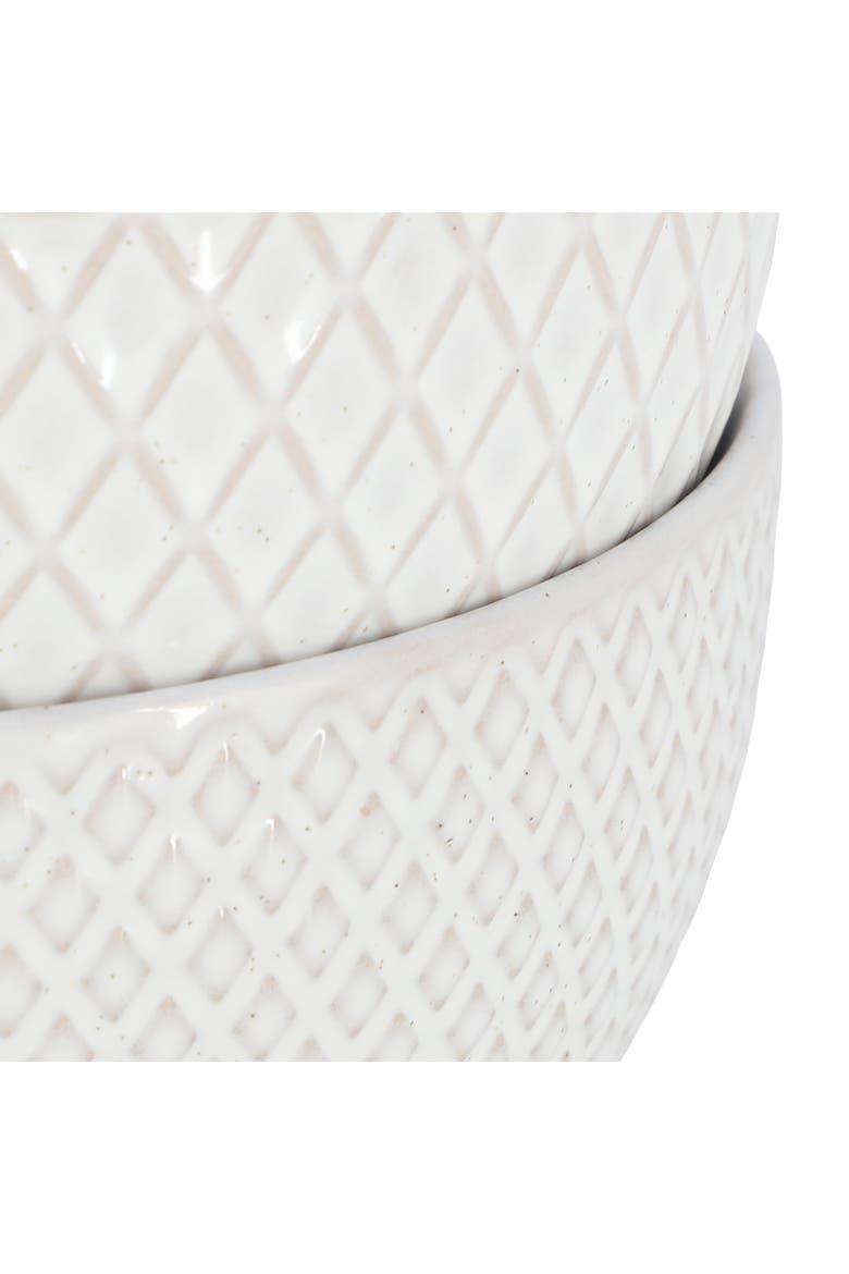 Earlhart 2 Piece 6 Inch Ribbed Stoneware Cereal Bowl Set, Alternate, color, White