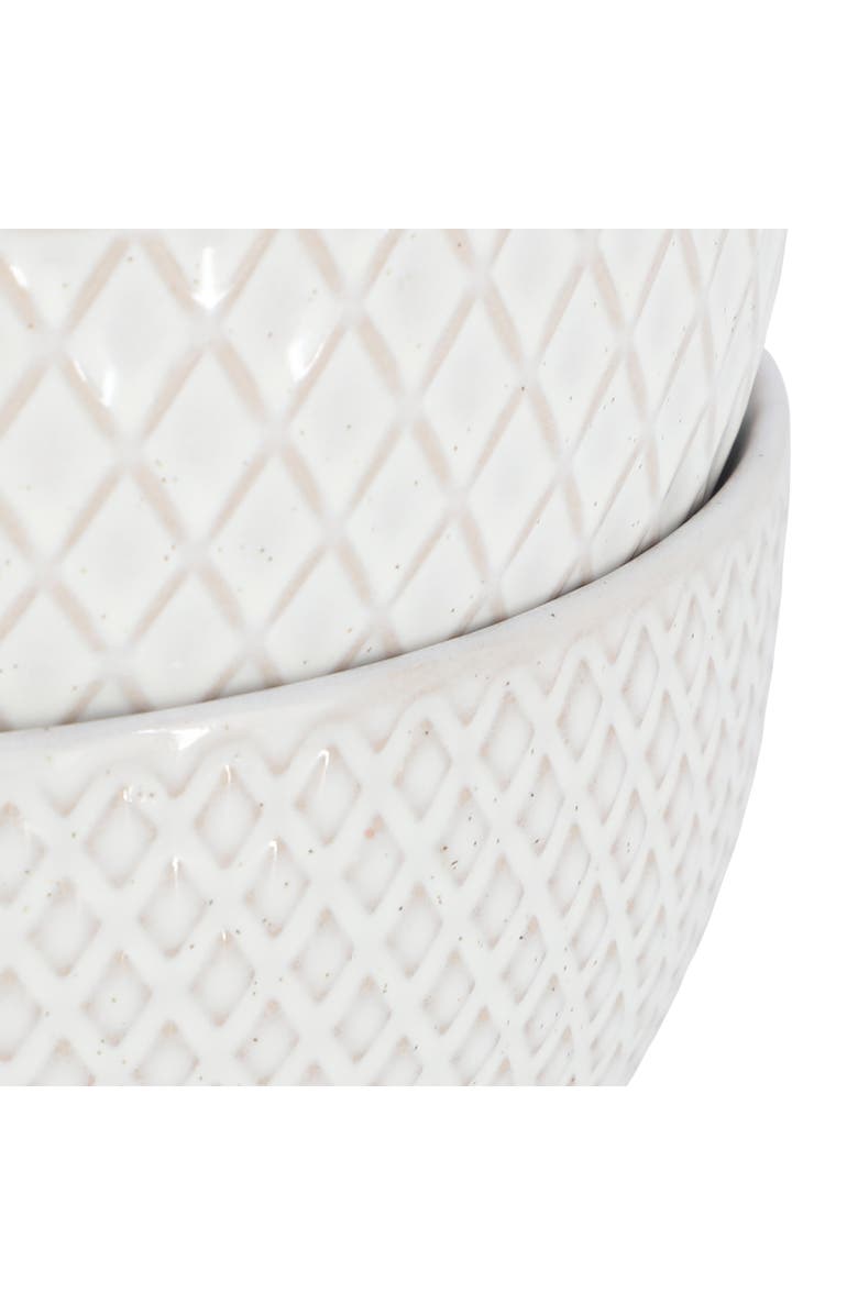 Gibson Elite Earlhart 2 Piece 6 Inch Ribbed Stoneware Cereal Bowl Set, Alternate, color, White