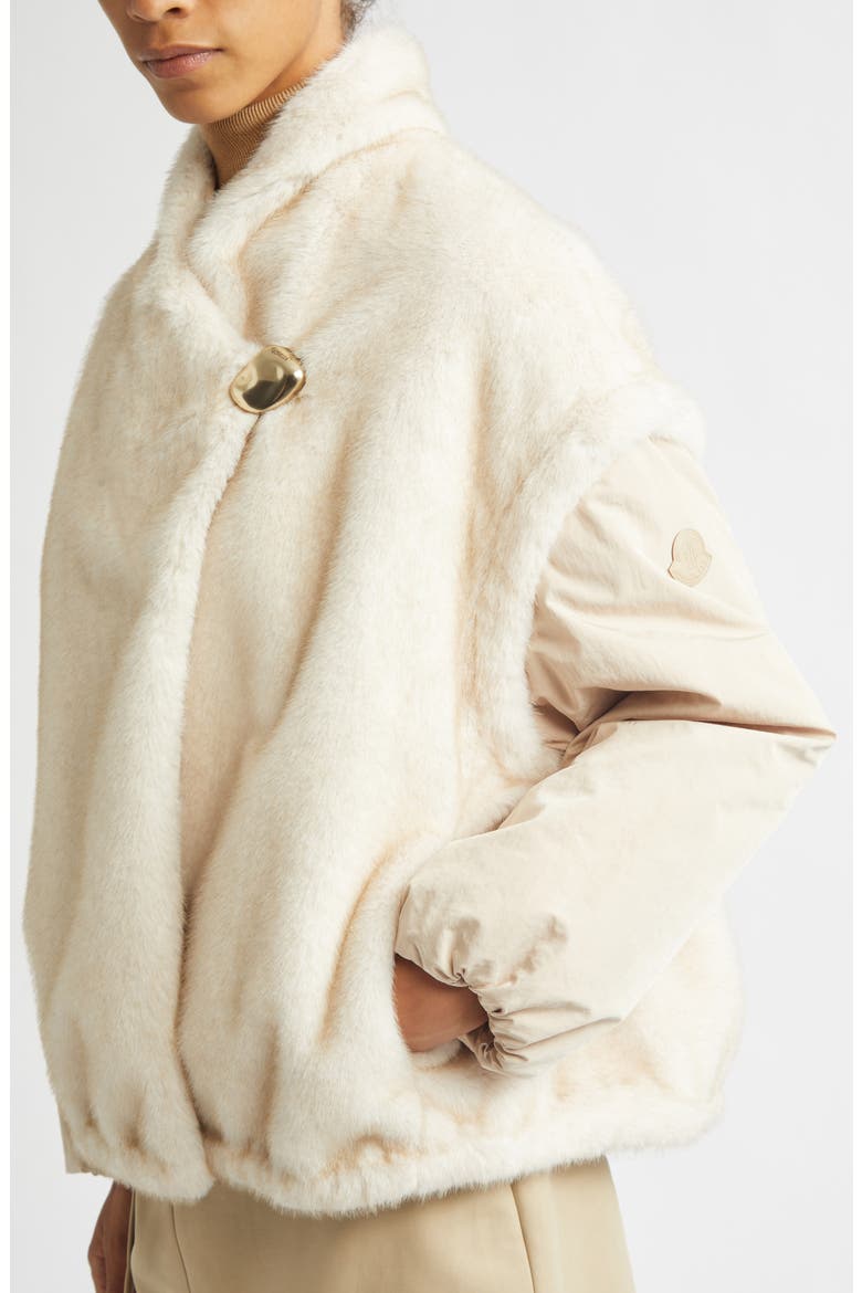 Chardonneret Layered Sleeve Fleece Jacket, Alternate, color, BEIGE