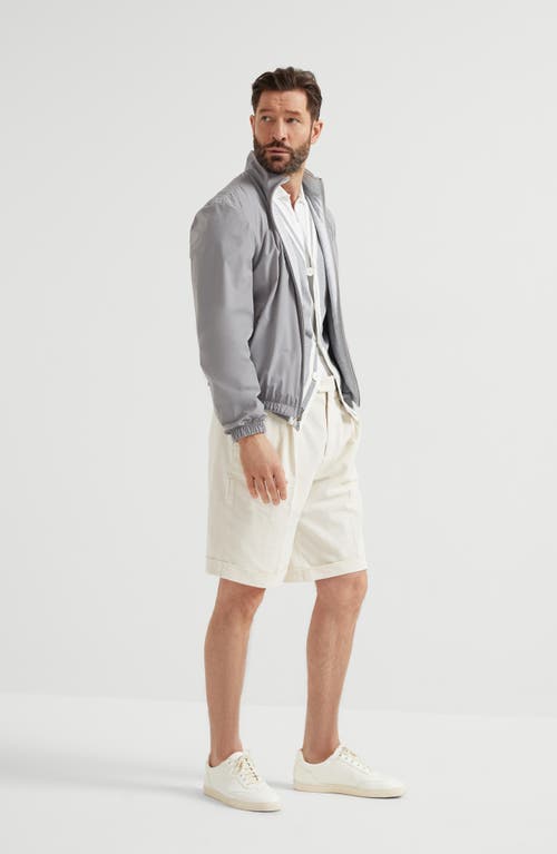 Brunello Cucinelli Cotton Corduroy Bermuda Shorts In Off-white