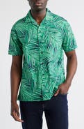 Brooks Brothers Regular Fit Palm Leaf Print Cotton Poplin Camp Shirt
