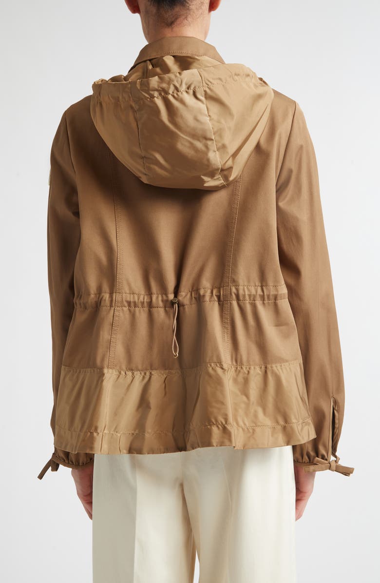 Moncler Adenium Hooded Gabardine & Taffeta Jacket, Alternate, color, Open Beige