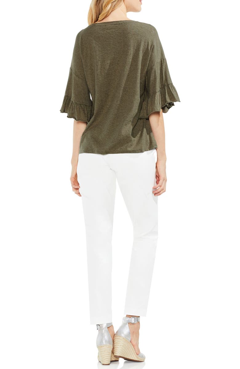 Vince Camuto Tiered Ruffle Sleeve Top, Alternate, color, 