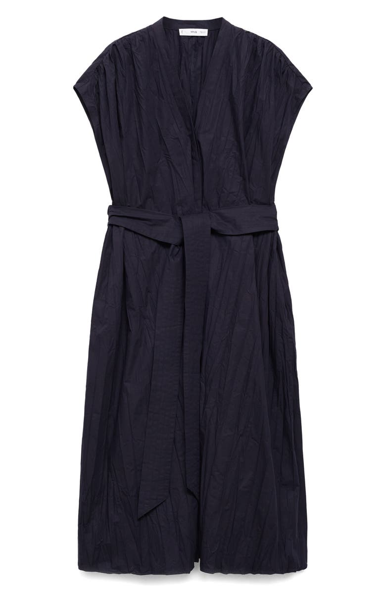 MANGO Textured Tie Front Dress, Alternate, color, 