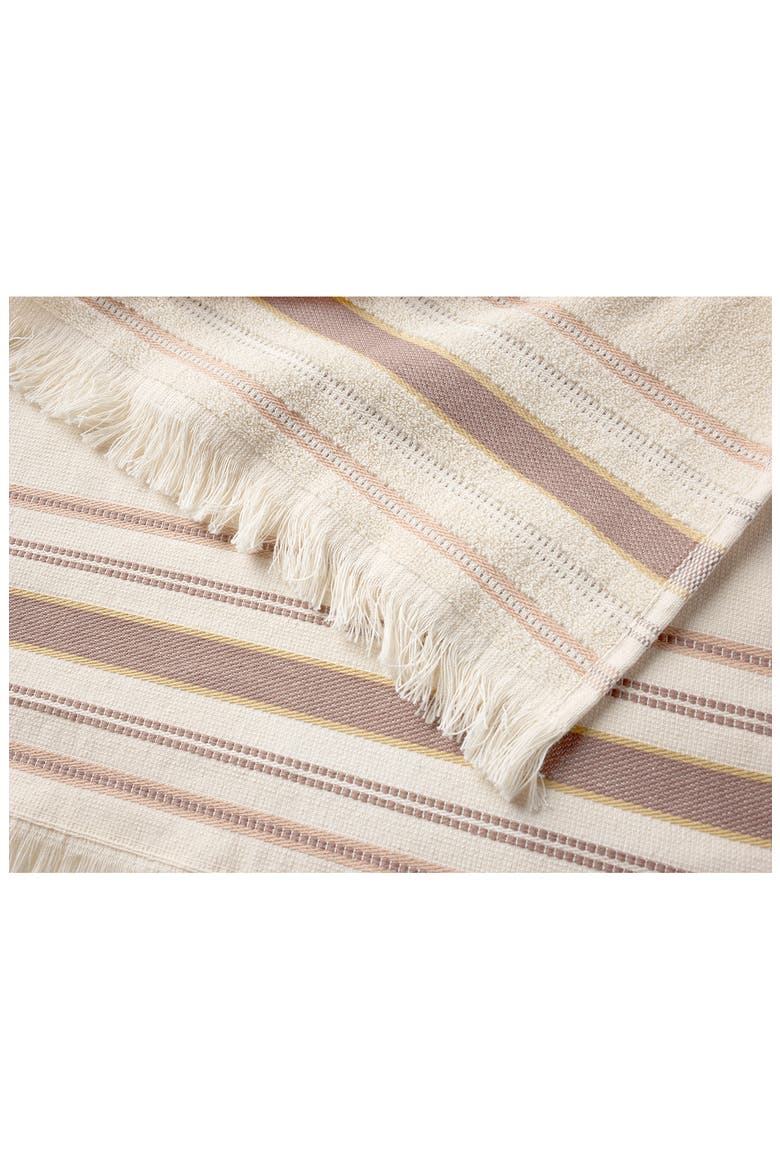 Aptos Organic Cotton Set of 2 Hand Towels, Alternate, color, UNDYED W/ PETAL STRIPE