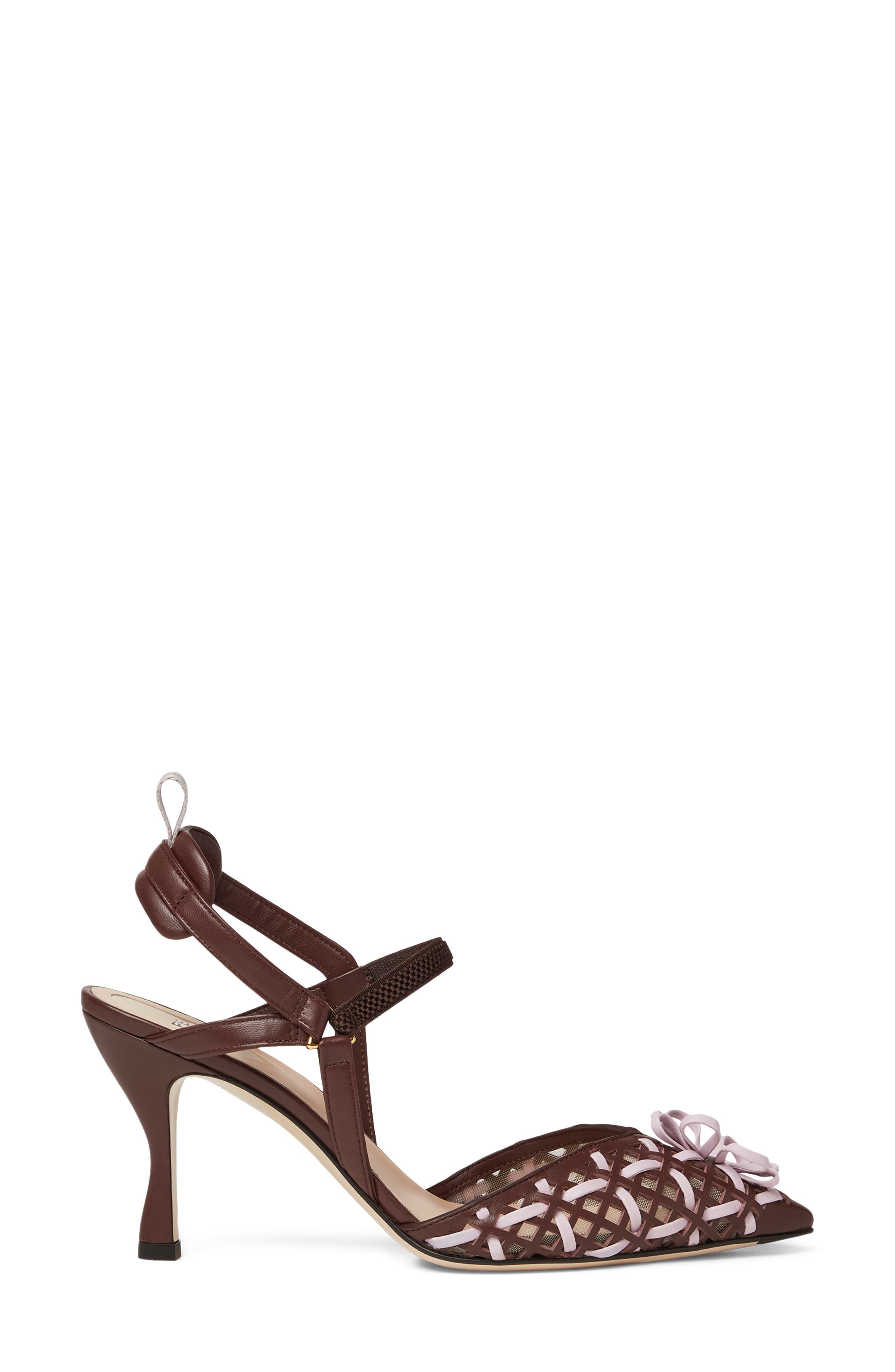 Fendi Colibrì Lite Pointed Toe Slingback Pump, Alternate, color, F1vmj Mahogany Anemone