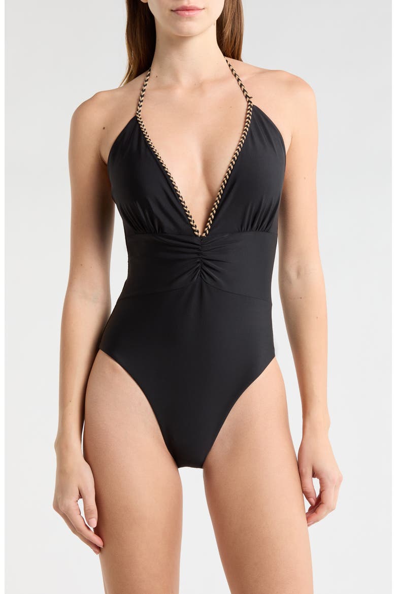 Madison One-Piece Swimsuit, Main, color, BLACK