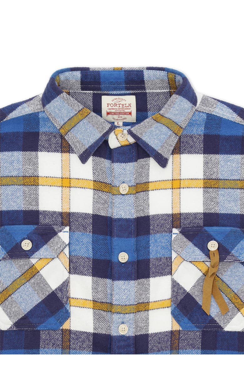 Fortela Mescal Flannel Overshirt, Alternate, color, Blue