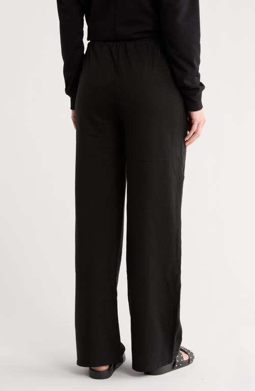 Splendid Velvet Trim Pants In Black