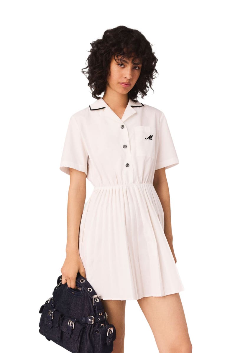 maje Short-sleeve shirt dress, Alternate, color, White