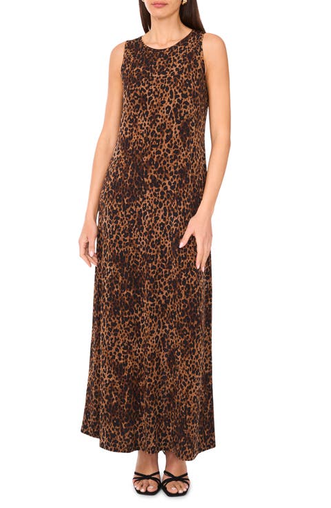 Animal Print Knit Maxi Dress