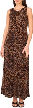 Vince Camuto Animal Print Knit Maxi Dress