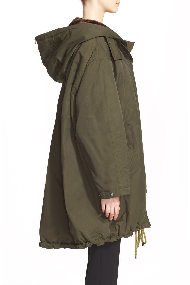 'Amory' A-Line Hooded Parka, Alternate, color, DARK GREEN