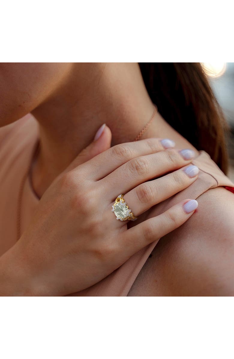 DELMAR Green Quartz & White Topaz Ring, Alternate, color, Green