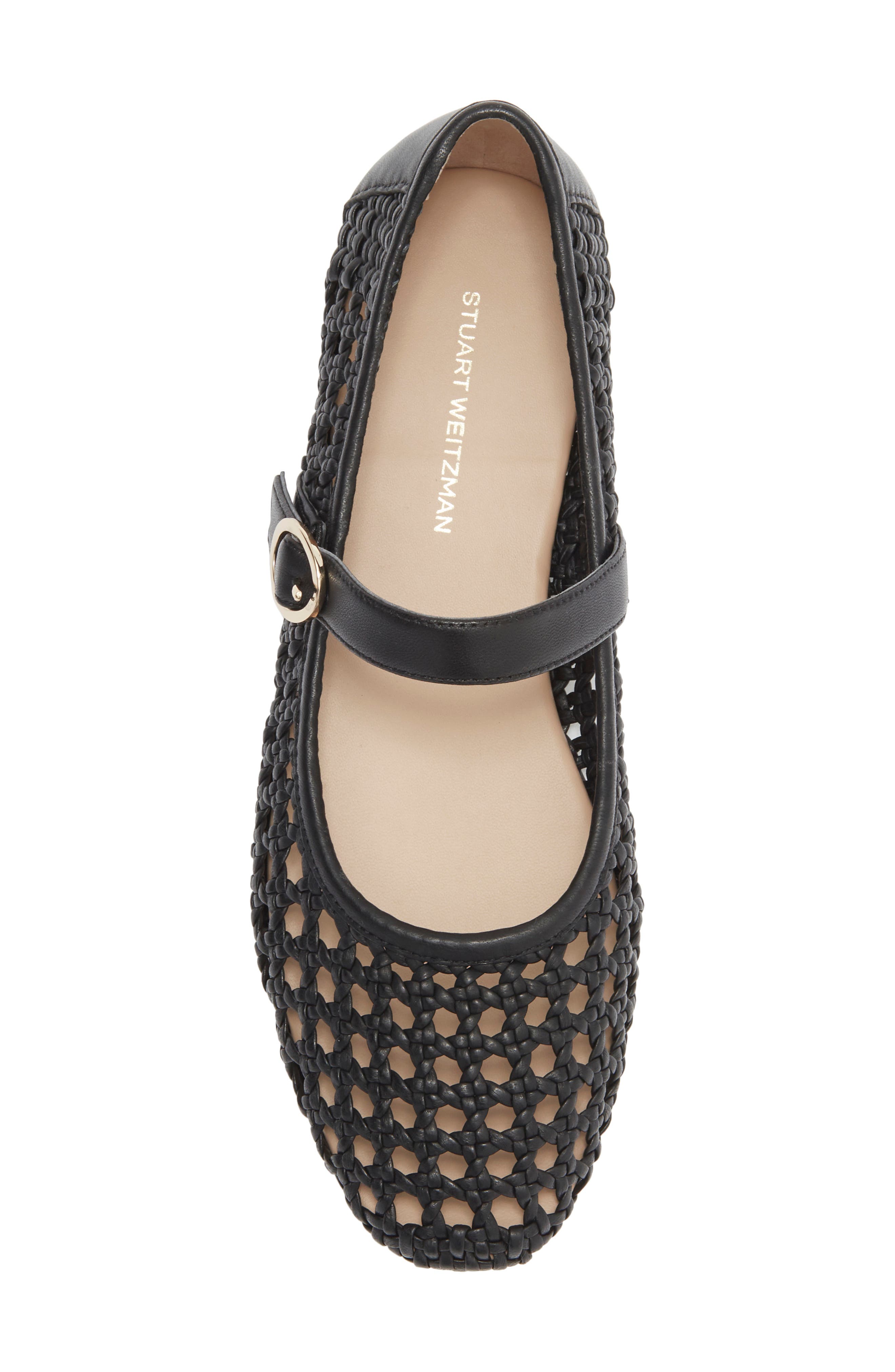 Stuart Weitzman Freya Mary Jane Flat, Alternate, color, Black