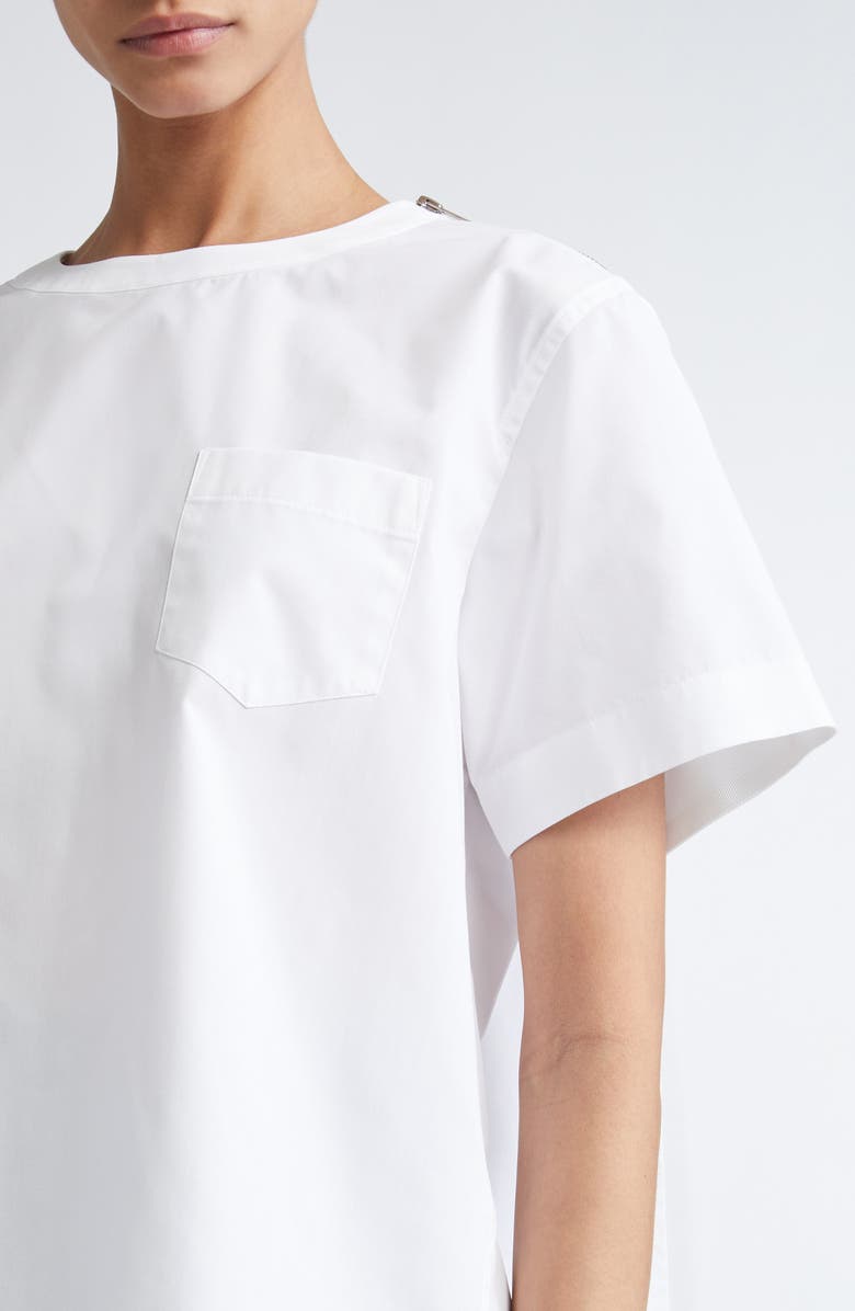 Sacai Mixed Media Poplin & Chiffon Top, Alternate, color, Off White 151