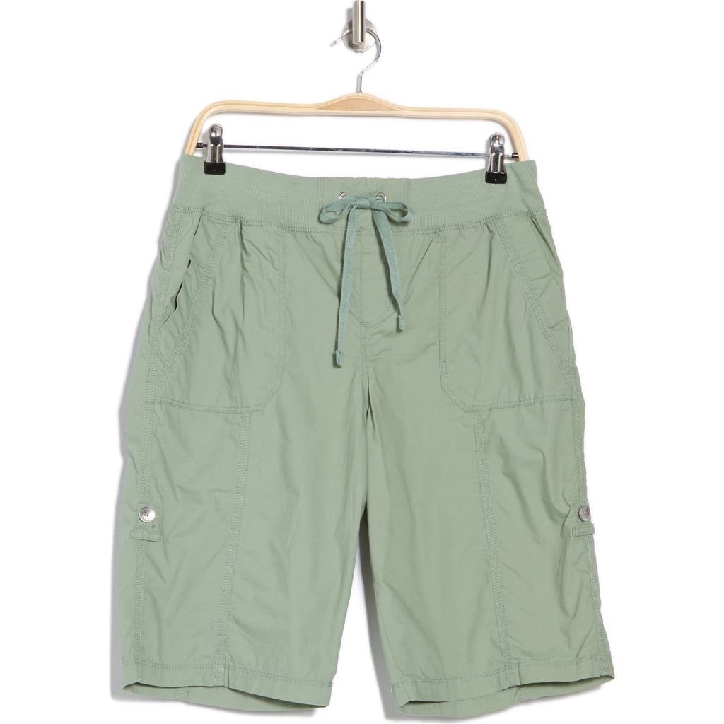 Dkny Peached Poplin Convertible Shorts In Green