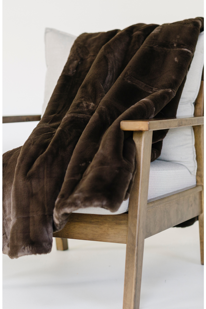 Plush Espresso Blanket, Alternate, color, Brown