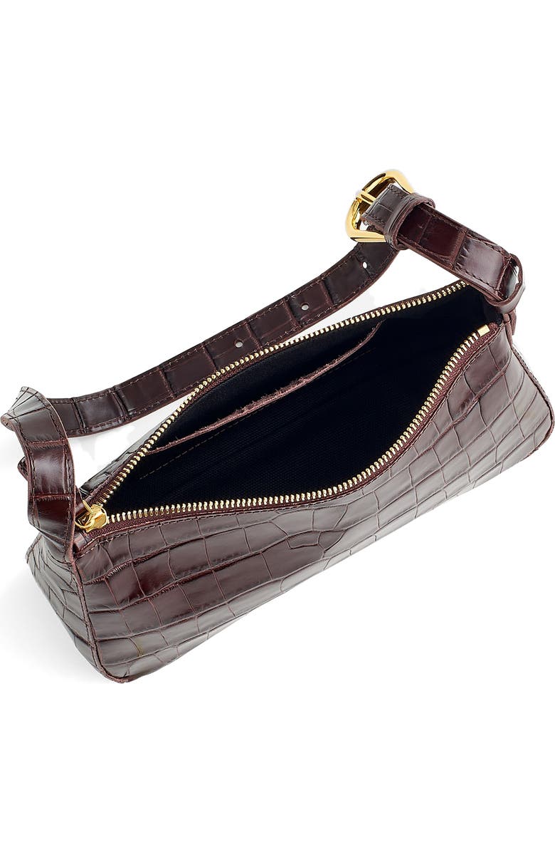 Madewell The Sculptural Buckle Croc Embossed Leather Shoulder Bag, Alternate, color,