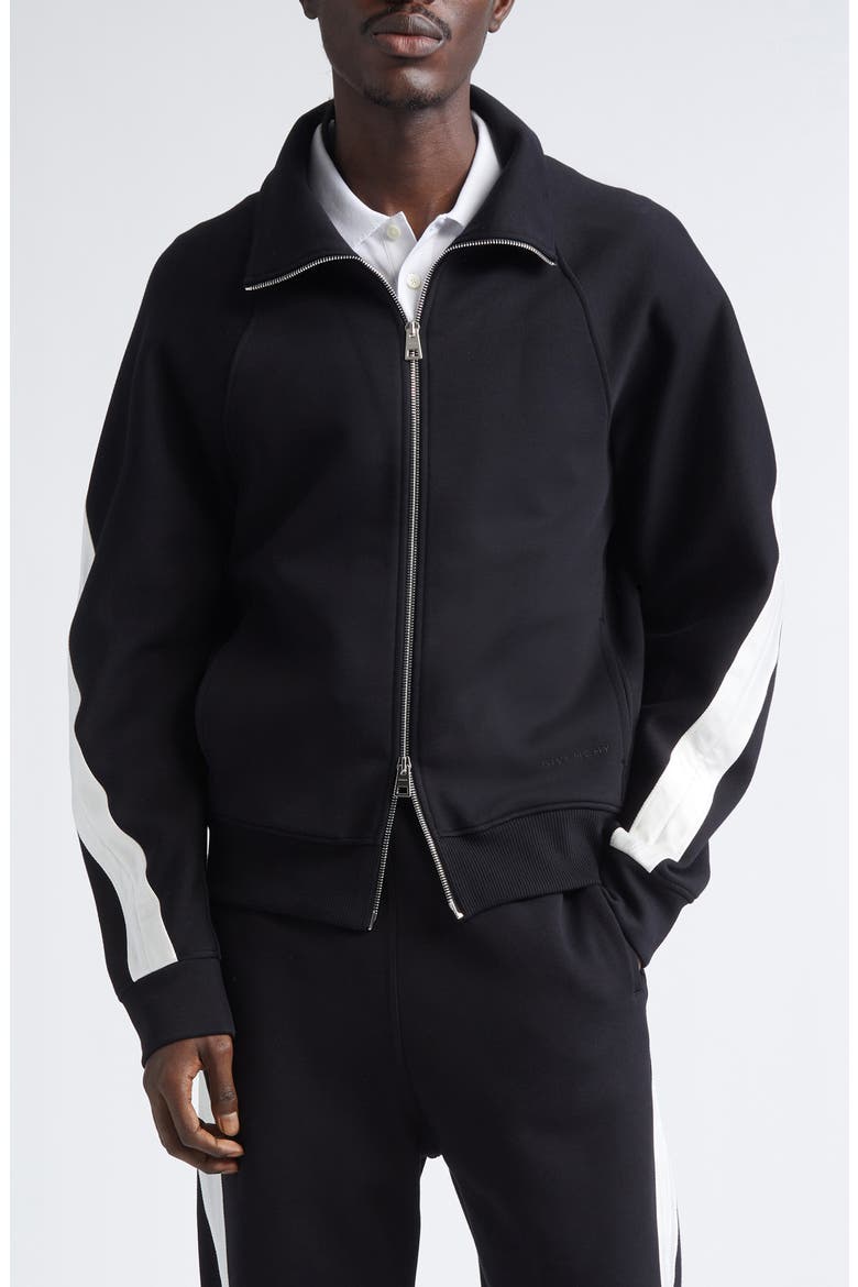 Scuba Knit Full Zip Track Jacket, Main, color, BLACK