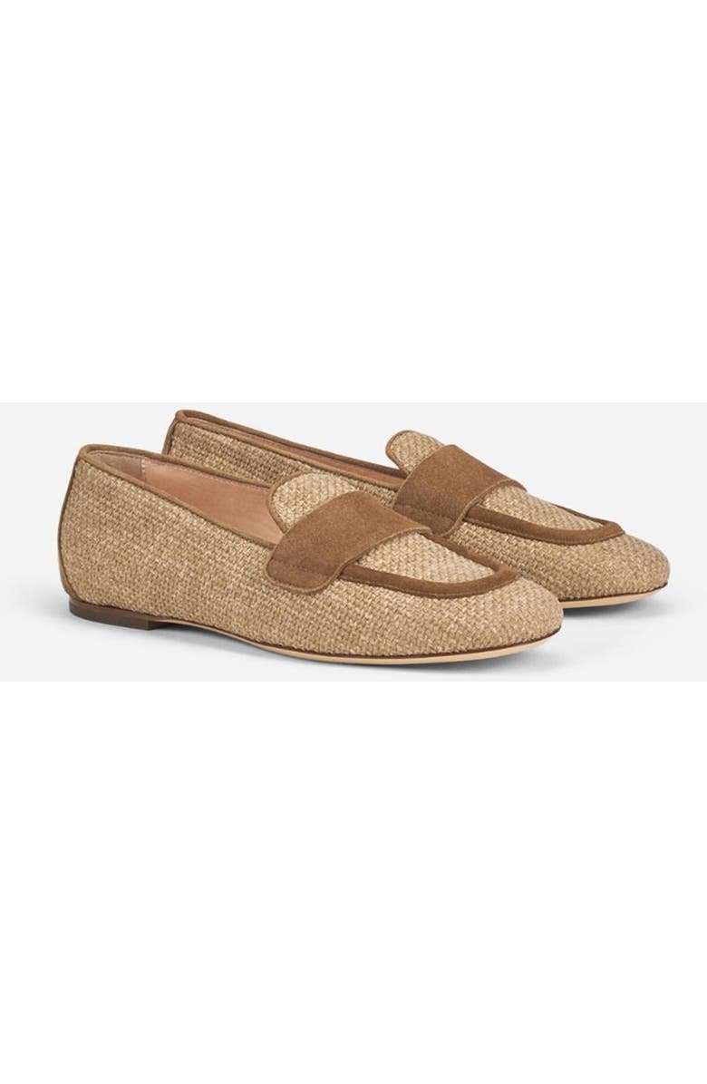 AGL Sheryl Raffia Moccasin, Alternate, color, Brown Knit Fabric