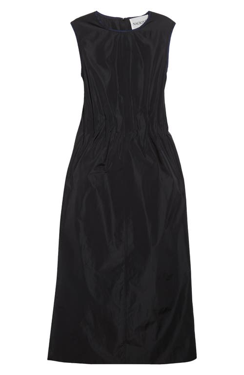 Nackiyé Nackiyè Go Lightly Pleated Satin Sleeveless Dress In Black