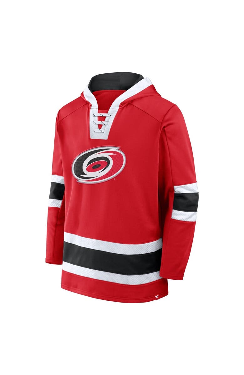 FANATICS Men's Fanatics Red Carolina Hurricanes Inside Line Fleece Pullover Hoodie, Alternate, color, Red
