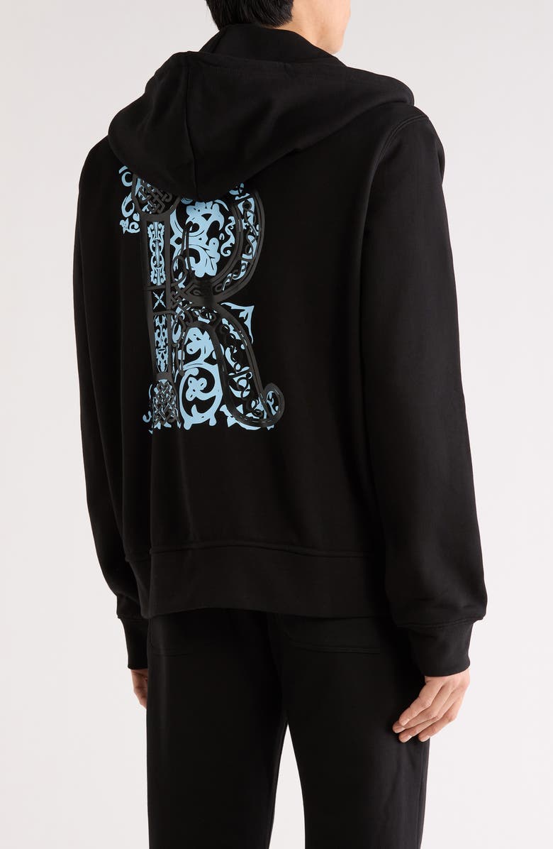 RtA Floyd Illuminated Zip Hoodie, Alternate, color, Black Illuminated Back