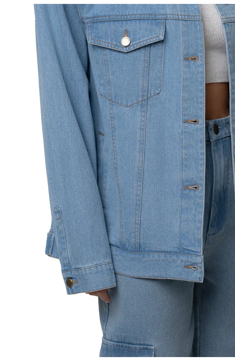 JLUXLABEL Next Phase Denim Jacket, Alternate, color, Medium Wash