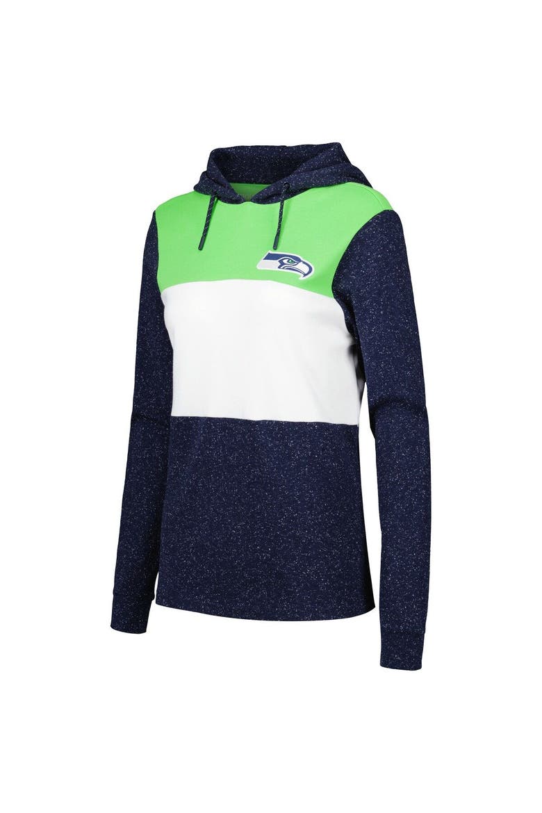 Women's Antigua Navy Seattle Seahawks Wicket Pullover Hoodie, Alternate, color, Navy