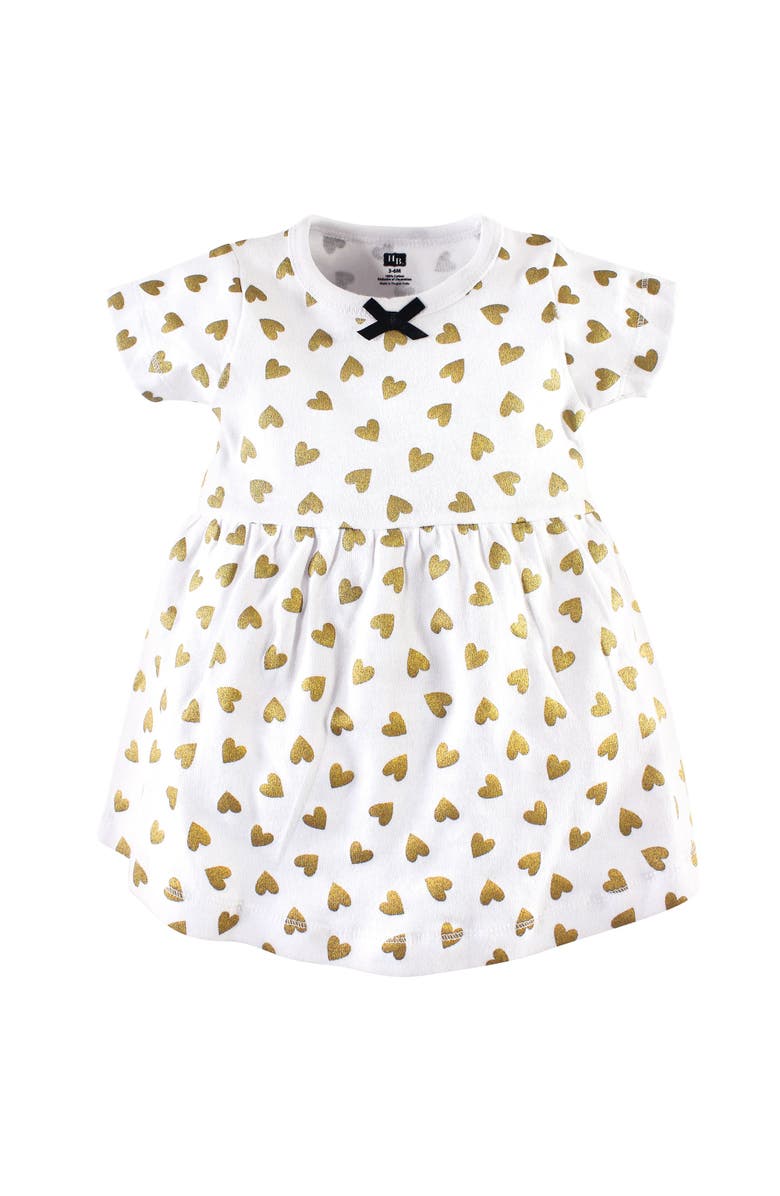 Hudson Baby Two Pack Baby Dress Set, Alternate, color, Black Gold Heart