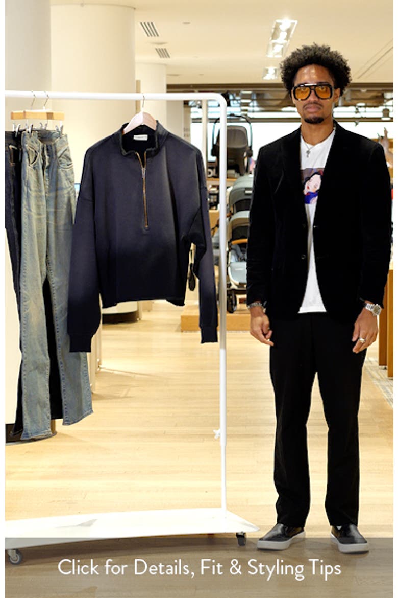 Oversize Raw Edge Quarter Zip Pullover (Men) | Nordstrom