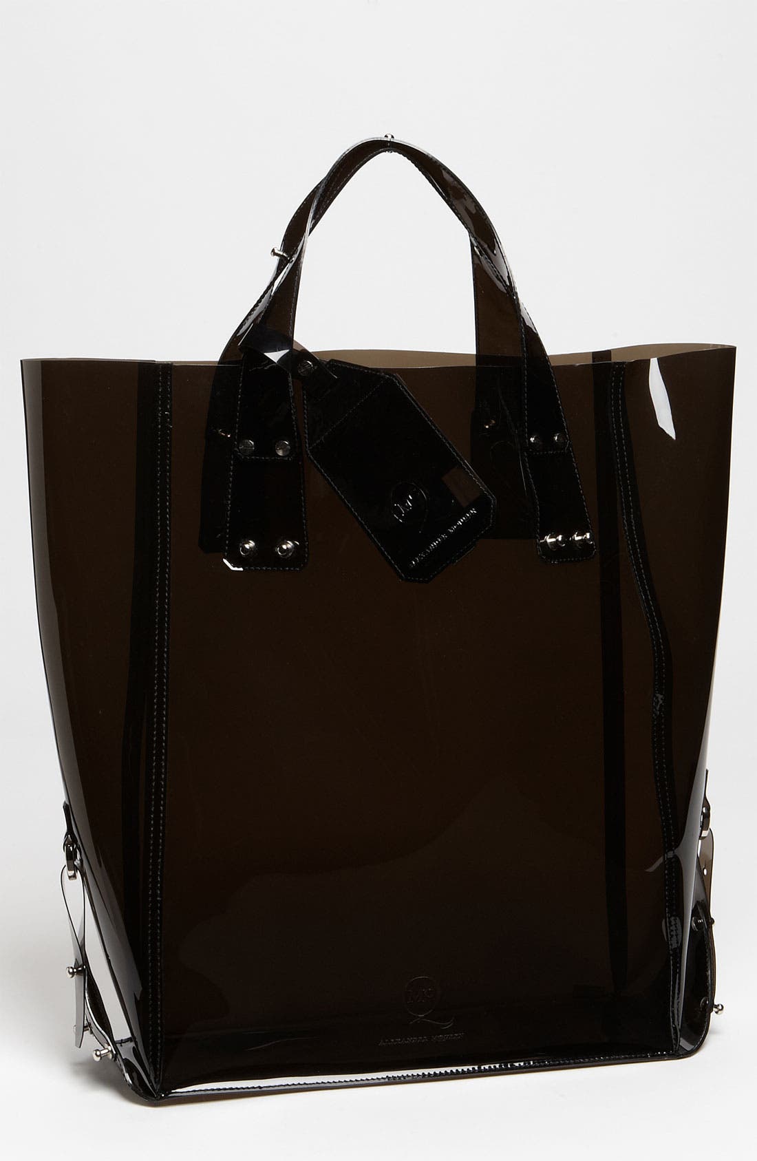 by Alexander McQueen 'Kingsland' Vinyl Shopper, Main, color, BLACK