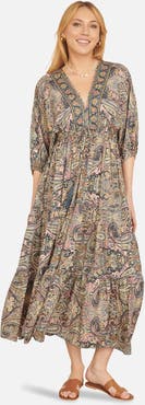 Yumi Paisley Print Midi Dress