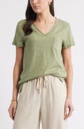 Caslon® Cotton & Modal V-Neck T-Shirt